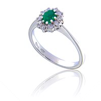 Anello Gazzola Donna Contorno in Oro bianco Smeraldo 0.38 Ct SMC-4460-S - SMC-4460-S